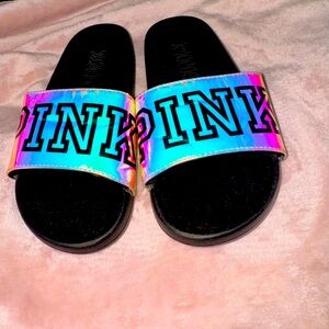 VS Pink Slide Sandals Size Small